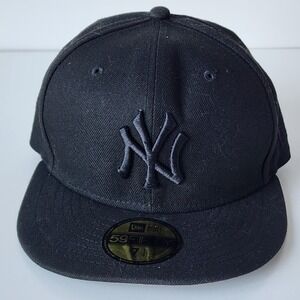 New Era New York Yankees 59Fifty Men Size 6 7/8 Baseball Cap Fitted Hat Black NY